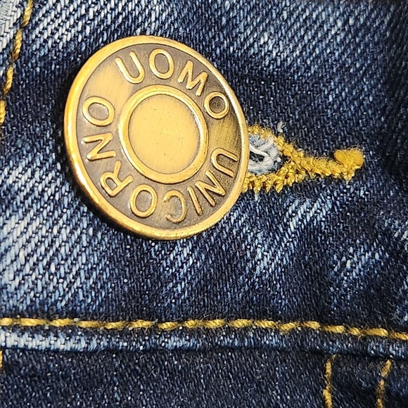 Unicorno‎ Uomo Italia Jeans Men's 38x30 Blue Denim Straight Leg Made in Italy - Picture 10 of 13